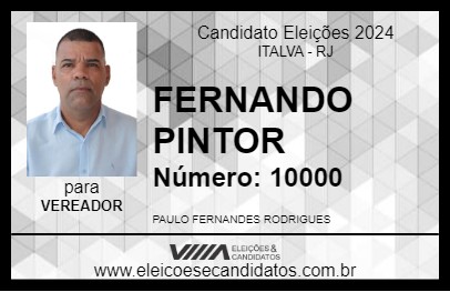 Candidato FERNANDO PINTOR 2024 - ITALVA - Eleições