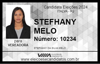 Candidato STEFHANY MELO 2024 - ITALVA - Eleições