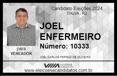 Candidato JOEL ENFERMEIRO 2024 - ITALVA - Eleições