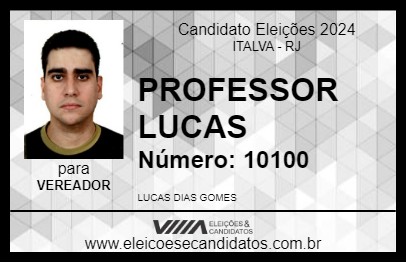 Candidato PROFESSOR LUCAS 2024 - ITALVA - Eleições