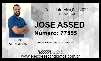 Candidato JOSE ASSED 2024 - ITALVA - Eleições