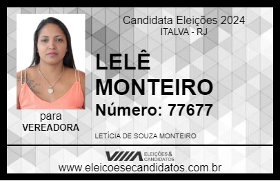 Candidato LELÊ MONTEIRO 2024 - ITALVA - Eleições