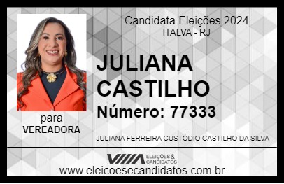 Candidato JULIANA CASTILHO 2024 - ITALVA - Eleições