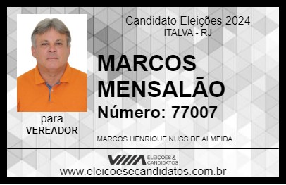 Candidato MARCOS HENRIQUE 2024 - ITALVA - Eleições