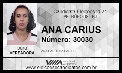 Candidato ANA CARIUS 2024 - PETRÓPOLIS - Eleições