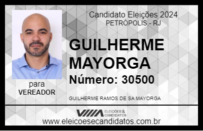 Candidato GUILHERME MAYORGA 2024 - PETRÓPOLIS - Eleições