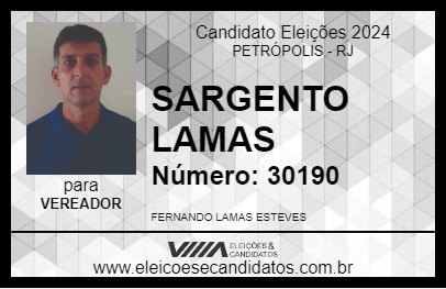 Candidato SARGENTO LAMAS 2024 - PETRÓPOLIS - Eleições