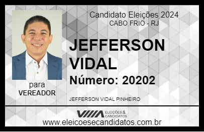 Candidato JEFFERSON VIDAL 2024 - CABO FRIO - Eleições