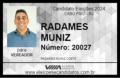 Candidato RADAMES MUNIZ 2024 - CABO FRIO - Eleições