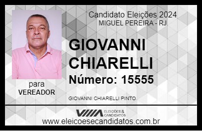 Candidato GIOVANNI CHIARELLI 2024 - MIGUEL PEREIRA - Eleições