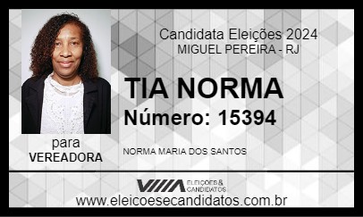 Candidato TIA NORMA 2024 - MIGUEL PEREIRA - Eleições