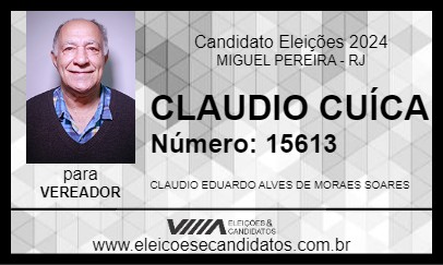 Candidato CLAUDIO CUÍCA 2024 - MIGUEL PEREIRA - Eleições