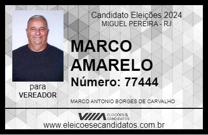 Candidato MARCO AMARELO 2024 - MIGUEL PEREIRA - Eleições