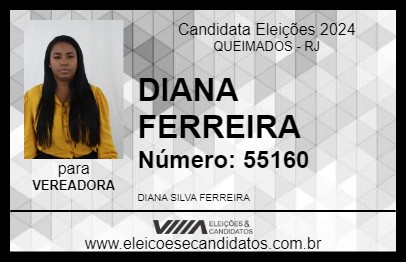 Candidato DIANA FERREIRA 2024 - QUEIMADOS - Eleições