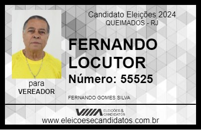 Candidato FERNANDO LOCUTOR 2024 - QUEIMADOS - Eleições