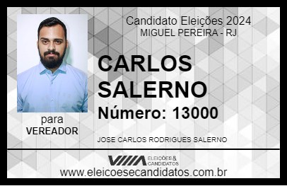 Candidato CARLOS SALERNO 2024 - MIGUEL PEREIRA - Eleições