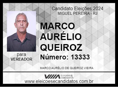 Candidato MARCO AURÉLIO QUEIROZ 2024 - MIGUEL PEREIRA - Eleições