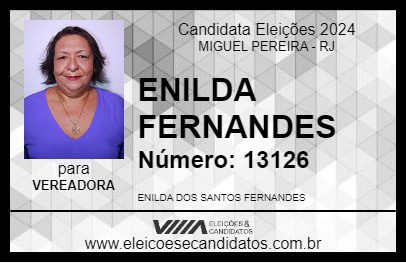 Candidato ENILDA FERNANDES 2024 - MIGUEL PEREIRA - Eleições