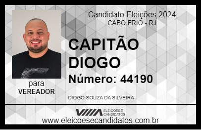 Candidato CAPITÃO DIOGO 2024 - CABO FRIO - Eleições