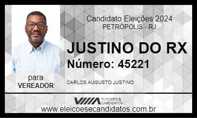 Candidato JUSTINO DO RX 2024 - PETRÓPOLIS - Eleições