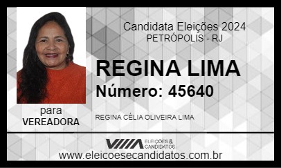 Candidato REGINA LIMA 2024 - PETRÓPOLIS - Eleições