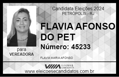 Candidato FLAVIA AFONSO DO PET 2024 - PETRÓPOLIS - Eleições