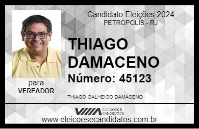 Candidato THIAGO DAMACENO 2024 - PETRÓPOLIS - Eleições