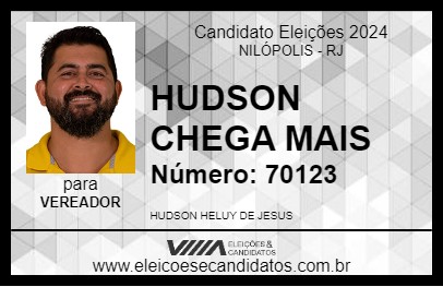 Candidato HUDSON CHEGA MAIS 2024 - NILÓPOLIS - Eleições