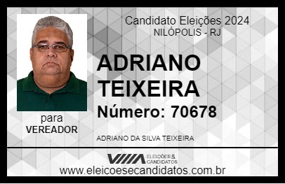 Candidato ADRIANO TEIXEIRA 2024 - NILÓPOLIS - Eleições