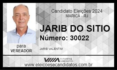 Candidato JARIB DO SITIO 2024 - MARICÁ - Eleições