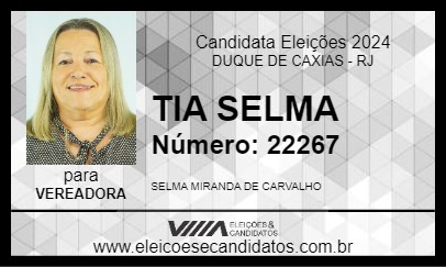 Candidato TIA SELMA 2024 - DUQUE DE CAXIAS - Eleições