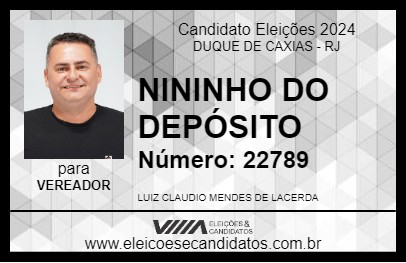 Candidato NININHO DO DEPÓSITO 2024 - DUQUE DE CAXIAS - Eleições