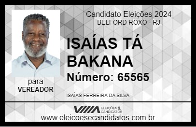 Candidato ISAÍAS TÁ BAKANA 2024 - BELFORD ROXO - Eleições