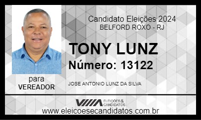 Candidato TONY LUNZ 2024 - BELFORD ROXO - Eleições