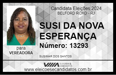 Candidato SUSI DA NOVA ESPERANÇA 2024 - BELFORD ROXO - Eleições