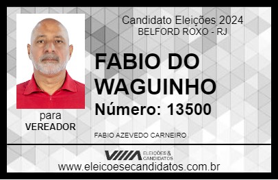 Candidato FABIO DO WAGUINHO 2024 - BELFORD ROXO - Eleições