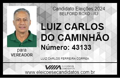 Candidato LUIS CARLOS DO CAMINHÃO 2024 - BELFORD ROXO - Eleições