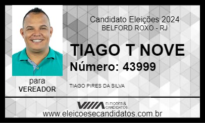 Candidato TIAGO T NOVE 2024 - BELFORD ROXO - Eleições