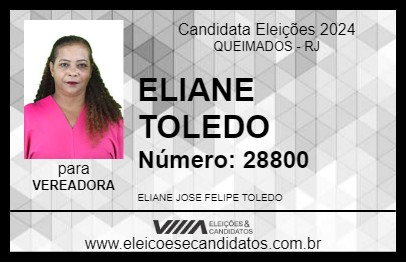 Candidato ELIANE TOLEDO 2024 - QUEIMADOS - Eleições