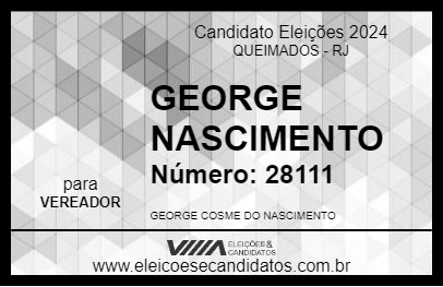 Candidato GEORGE NASCIMENTO 2024 - QUEIMADOS - Eleições