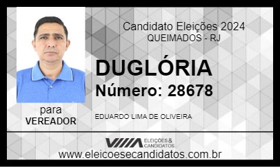 Candidato DUGLÓRIA 2024 - QUEIMADOS - Eleições