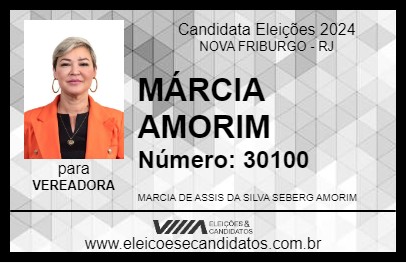 Candidato MÁRCIA AMORIM 2024 - NOVA FRIBURGO - Eleições