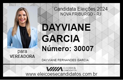 Candidato DAYVIANE GARCIA 2024 - NOVA FRIBURGO - Eleições