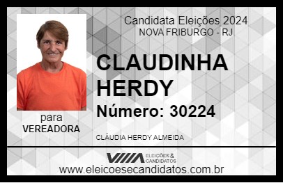 Candidato CLAUDINHA HERDY 2024 - NOVA FRIBURGO - Eleições