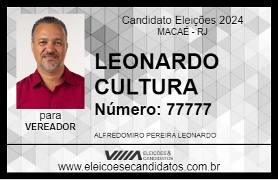 Candidato LEONARDO CULTURA 2024 - MACAÉ - Eleições