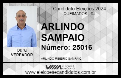 Candidato ARLINDO SAMPAIO 2024 - QUEIMADOS - Eleições