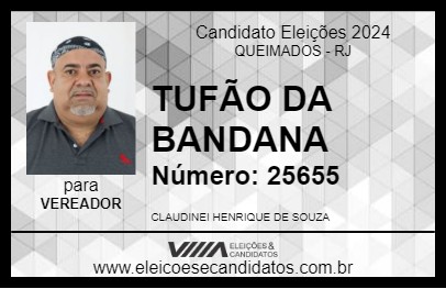 Candidato TUFÃO DA BANDANA 2024 - QUEIMADOS - Eleições