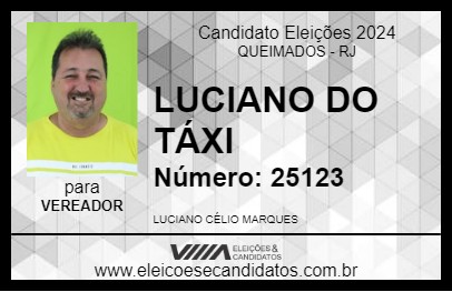 Candidato LUCIANO DO TÁXI 2024 - QUEIMADOS - Eleições