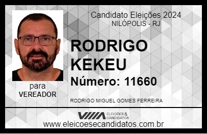 Candidato RODRIGO KEKEU 2024 - NILÓPOLIS - Eleições