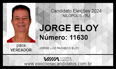 Candidato JORGE ELOY 2024 - NILÓPOLIS - Eleições